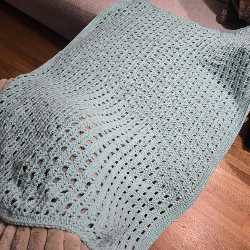 Cozy Knit Blanket - Mint Green